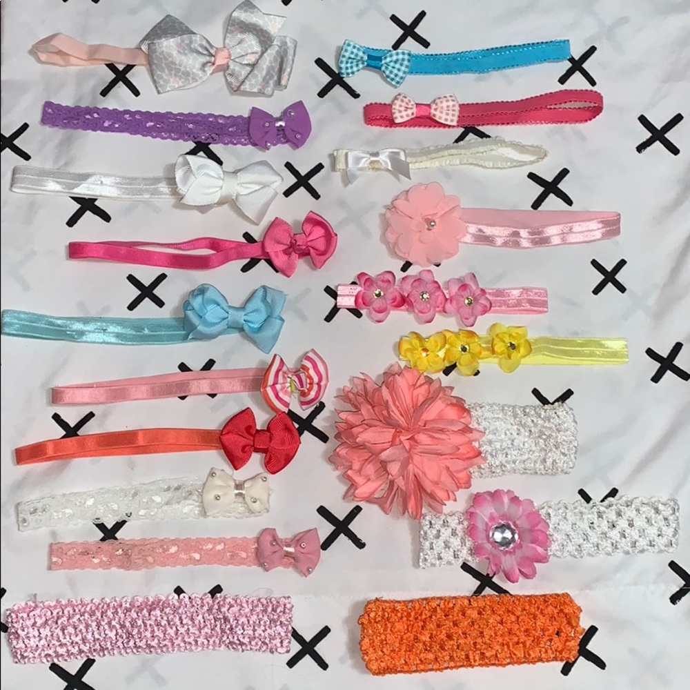 Bundle of 19 baby/toddler head bands